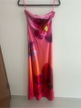 Pink Floral Slip Maxi Dress - Brand Not Shown